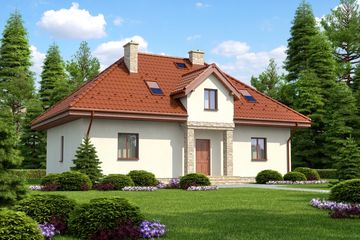  Projekt domu Ancona II (KRH1298) - projekt domu parterowego z poddaszem - Zdjęcie 1