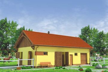  Projekt stajni S4 stajnia dla koni - 2 boksy (SLN1732) - projekt stajni parterowego - Zdjęcie 1