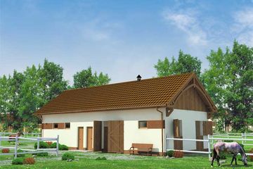  Projekt stajni S7 stajnia dla koni - 2 boksy (SLN1733) - projekt stajni parterowego - Zdjęcie 1