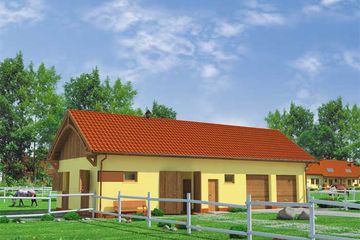  Projekt stajni S6 stajnia dla koni - 2 boksy (SLN1736) - projekt stajni parterowego - Zdjęcie 1