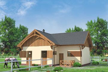  Projekt stajni S8 stajnia dla koni - 4 boksy (SLN1737) - projekt stajni parterowego - Zdjęcie 1