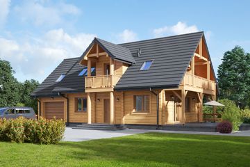  Projekt domu Milicz dw (KRP1223) - projekt domu parterowego z poddaszem - Zdjęcie 1