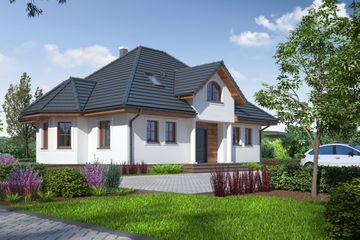  Projekt domu Zarzecze małe (KRP1226) - projekt domu parterowego z poddaszem - Zdjęcie 1