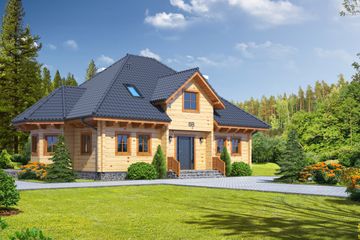  Projekt domu Zagórze (KRP1229) - projekt domu parterowego z poddaszem - Zdjęcie 1