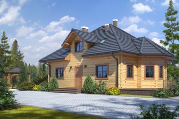  Projekt domu Zagórze małe 2 (KRP1230) - projekt domu parterowego z poddaszem - Zdjęcie 1