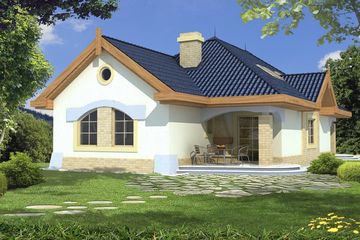  Projekt domu Niezapominajka wersja B z podwójnym garażem (WRD1400) - projekt domu parterowego z poddaszem - Zdjęcie 1