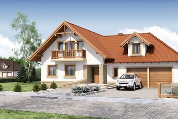  Projekt domu Kaspian 2 (WRW1151) - projekt domu parterowego z poddaszem - Zdjęcie 1