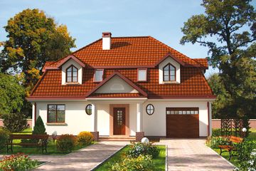  Projekt domu Gawot - murowana – ceramika (KRD1070) - projekt domu parterowego z poddaszem - Zdjęcie 1