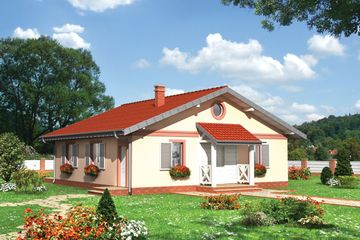  Projekt domu Głaz - murowana - ceramika (KRD1073) - projekt domu parterowego - Zdjęcie 1