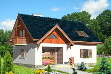  Projekt domu HG-U2 (KRM1031) - projekt domu parterowego z poddaszem - Zdjęcie 1