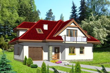  Projekt domu HG-Z1 (KRM1034) - projekt domu parterowego z poddaszem - Zdjęcie 1