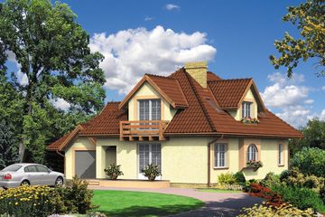  Projekt domu WB-0032 (KRA3589) - projekt domu parterowego z poddaszem - Zdjęcie 1