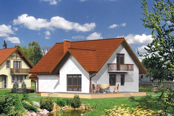  Projekt domu WB-0037 (KRA3591) - projekt domu parterowego z poddaszem - Zdjęcie 1