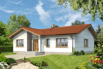  Projekt domu Saga LMB69 (WRB1435) - projekt domu parterowego - Zdjęcie 1