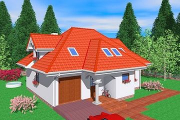  Projekt domu DWO (SLB1006) - projekt domu parterowego z poddaszem - Zdjęcie 1