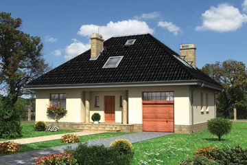  Projekt domu Wiślan (803) (KRD1249) - projekt domu parterowego z poddaszem - Zdjęcie 1