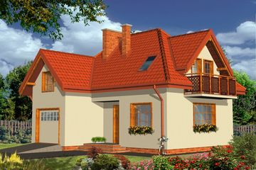  Projekt domu Sospiero (KRH1019) - projekt domu parterowego z poddaszem - Zdjęcie 1