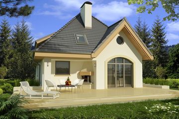  Projekt domu Poziomka B garaż (WRD1105) - projekt domu parterowego z poddaszem - Zdjęcie 1