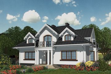  Projekt domu APS 046 (LUA1230) - projekt domu parterowego z poddaszem - Zdjęcie 1