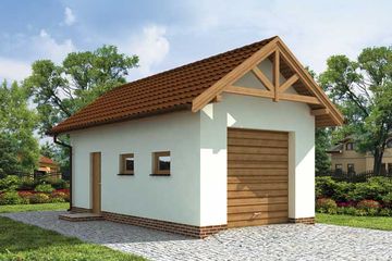  Projekt garażu G203 garaż jednostanowiskowy (SLN1278) - projekt garażu parterowego - Zdjęcie 1