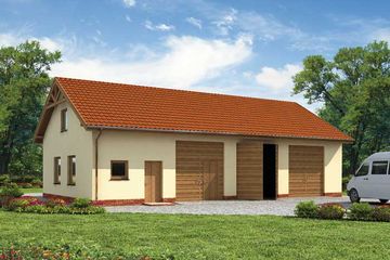  Projekt garażu G206 garaż trzystanowiskowy z pomieszczeniami gospodarczymi (SLN1283) - projekt garażu parterowego - Zdjęcie 1