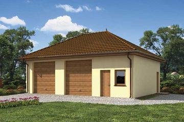  Projekt garażu G199 garaż dwustanowiskowy z pomieszczeniem gospodarczym (SLN1284) - projekt garażu parterowego - Zdjęcie 1