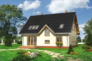  Projekt domu Krzemyk Eko - murowana - silikaty (KRD2234) - projekt domu parterowego z poddaszem - Zdjęcie 1