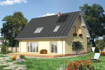  Projekt domu Lajkonik Eko - murowana - silikaty (KRD2235) - projekt domu parterowego z poddaszem - Zdjęcie 1