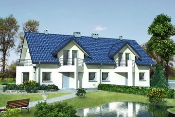  Projekt domu Uszatek - murowana – ceramika (KRD1243) - projekt domu parterowego z poddaszem - Zdjęcie 1