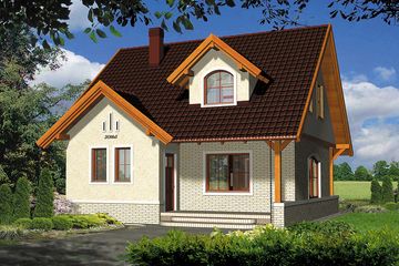  Projekt domu Azymut (WRH1084) - projekt domu parterowego z poddaszem - Zdjęcie 1