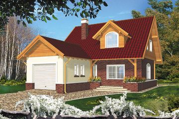  Projekt domu Azymut I (WRH1085) - projekt domu parterowego z poddaszem - Zdjęcie 1