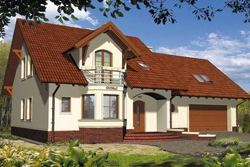  Projekt domu Diuna II ZM1 (WRH1090) - projekt domu parterowego z poddaszem - Zdjęcie 1