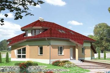  Projekt domu Zygzak - murowana – ceramika (KRD1269) - projekt domu parterowego z poddaszem - Zdjęcie 1