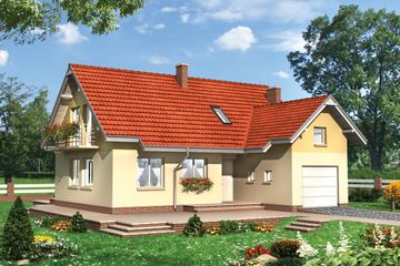  Projekt domu Dudek - murowana – ceramika (KRD1272) - projekt domu parterowego z poddaszem - Zdjęcie 1