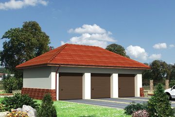  Projekt garażu 06 - murowana – ceramika (KRD1418) - projekt garażu parterowego - Zdjęcie 1