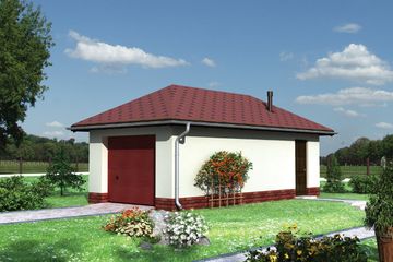  Projekt garażu 12 - murowana – beton komórkowy (KRD1425) - projekt garażu parterowego - Zdjęcie 1