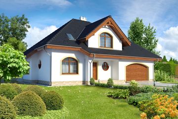  Projekt domu Florencja II DCP210a (WOB1131) - projekt domu parterowego z poddaszem - Zdjęcie 1