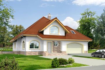  Projekt domu Florencja III DCP210b (WOB1132) - projekt domu parterowego z poddaszem - Zdjęcie 1