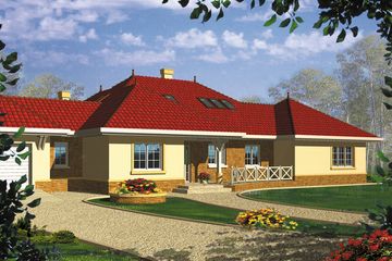  Projekt domu Aquarius II (WRH1079) - projekt domu parterowego z poddaszem - Zdjęcie 1