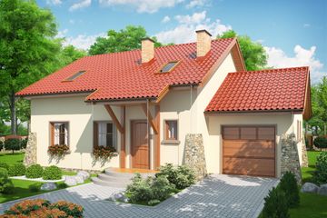 Projekt domu Gronostaj (WAP1003) - projekt domu parterowego z poddaszem - Zdjęcie 1