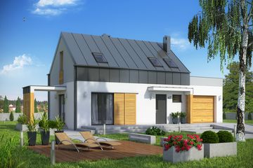  Projekt domu Eco 3 z garażem 1-st. [A] (WRF1457) - projekt domu parterowego z poddaszem - Zdjęcie 1