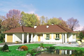  Projekt domu Zawilec - murowana – ceramika (KRD1257) - projekt domu parterowego - Zdjęcie 1