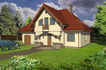  Projekt domu JM 105 (WAO1004) - projekt domu parterowego z poddaszem - Zdjęcie 1