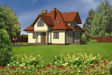  Projekt domu JM 106 (WAO1005) - projekt domu parterowego z poddaszem - Zdjęcie 1