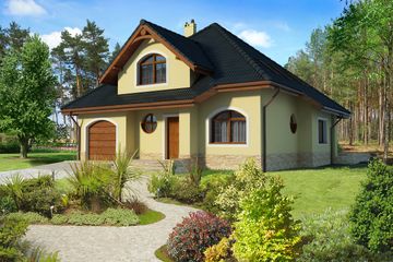  Projekt domu Florencja IV DCP210c (WOB1133) - projekt domu parterowego z poddaszem - Zdjęcie 1