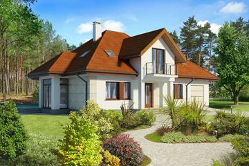  Projekt domu Dijon III DCP234b (WOB1135) - projekt domu parterowego z poddaszem - Zdjęcie 1