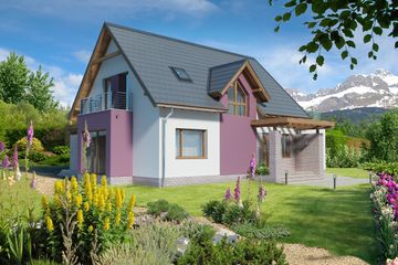  Projekt domu Faro DCP263 (WOB1140) - projekt domu parterowego z poddaszem - Zdjęcie 1