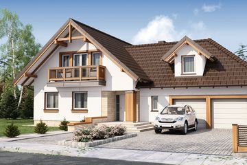  Projekt domu Kaspian 2N (WRW1110) - projekt domu parterowego z poddaszem - Zdjęcie 1