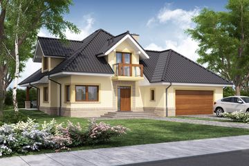  Projekt domu Kamea 2 (WRW1114) - projekt domu parterowego z poddaszem - Zdjęcie 1