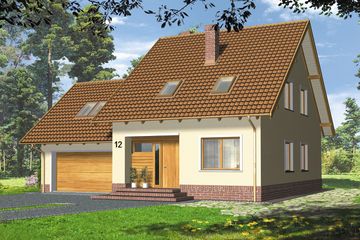  Projekt domu Ikar II (WRH1108) - projekt domu parterowego z poddaszem - Zdjęcie 1